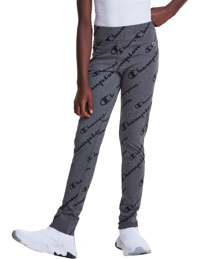 Leggings Champion Niña - Allover Logo ( Gris Oscuro ) 5620814-QI